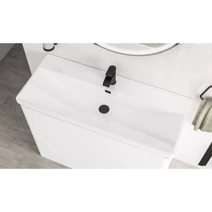 Eastbrook Grovely 100cm Floorstanding Drawer Vanity Unit - High Gloss White