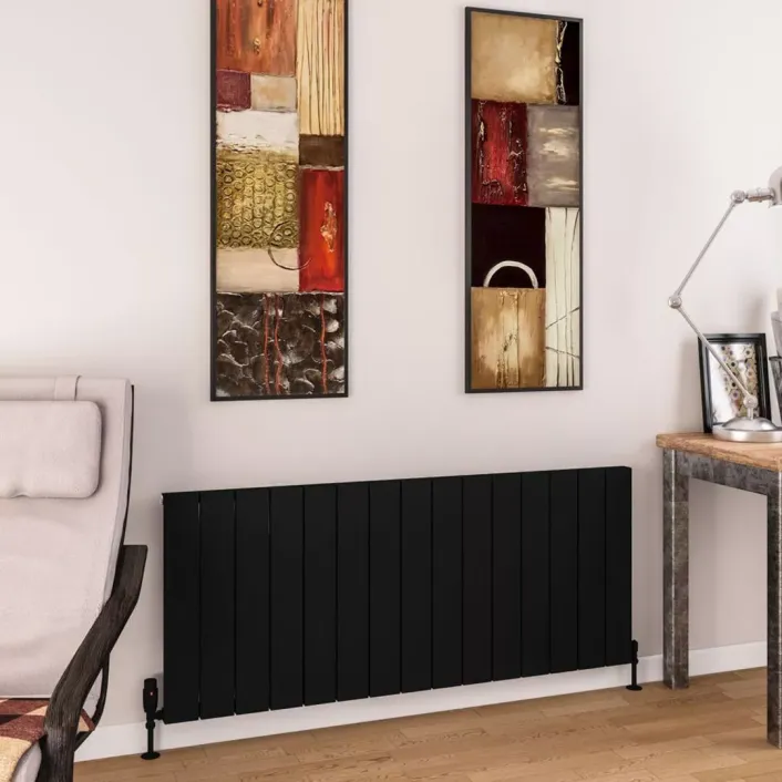 Eastbrook Charlton 600 x 1420 Aluminium Radiator Matt Black