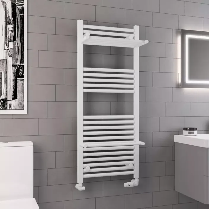 Eastbrook Haddenham Designer Towel Rail 1200x500mm Matt White