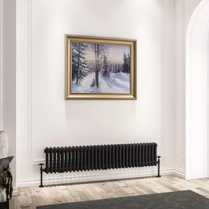 Eastbrook Imperia 3 Column Radiator 300 x 1460mm Matt Black
