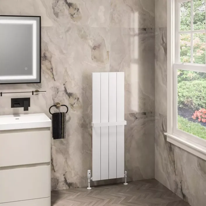 Eastbrook Charlton 1200 x 375 Aluminium Radiator Matt White