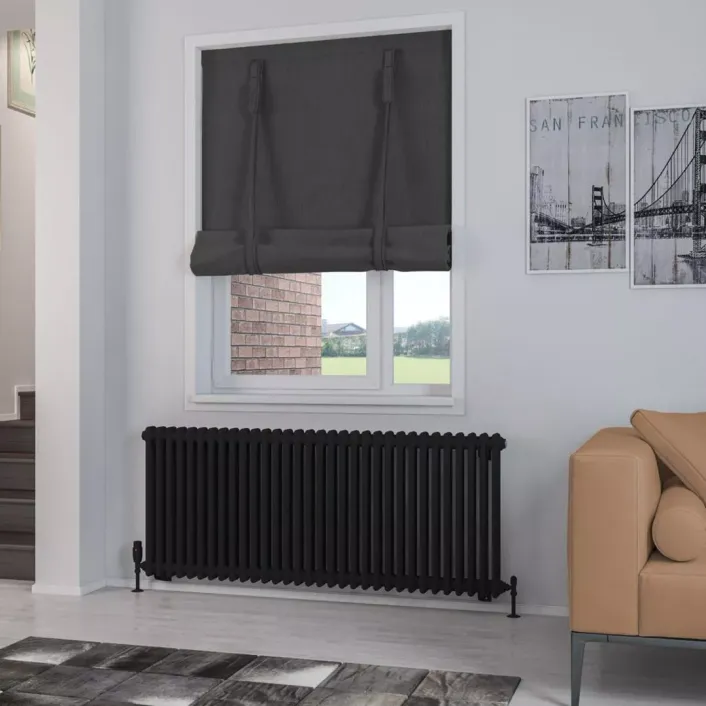 Eastbrook Rivassa 2 Column Radiator 600 x 1460mm Matt Black