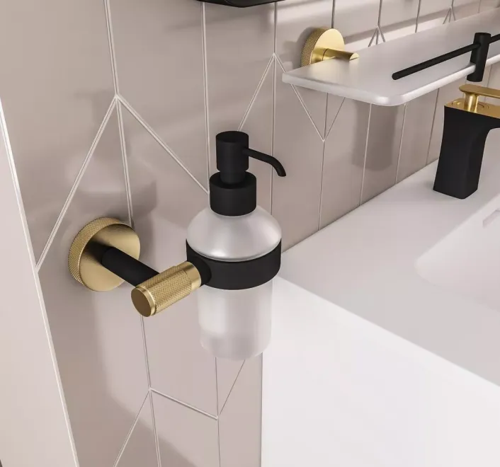 Eastbrook Catania Soap Dispenser Matt Black/Brushed Brass