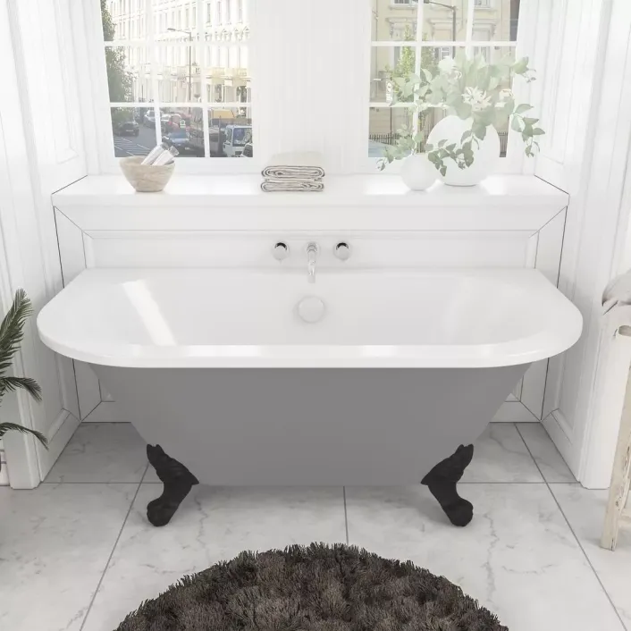 Eastbrook Mortlake 1500 x 740 x 610mm (435mm Depth) Freestanding Bath - Grey