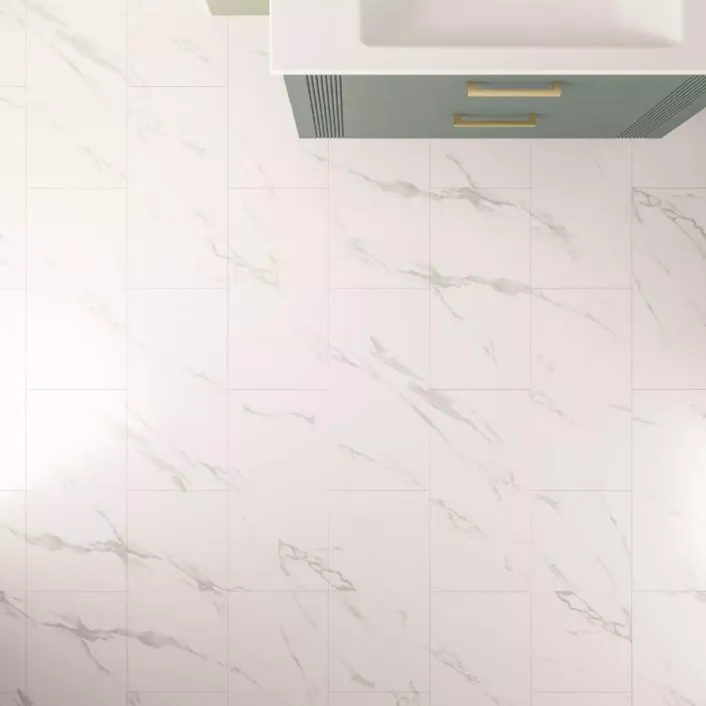 Eastbrook SPC Flooring Tile Collection 606 x 303 Marble White