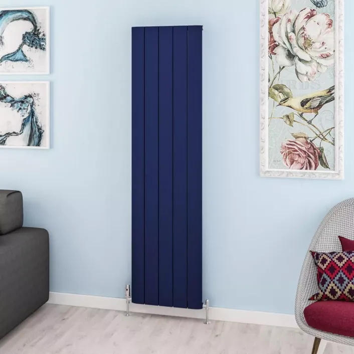 Eastbrook Withington 1800 x 470 Aluminium Radiator Matt Cobalt Blue