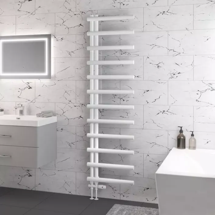 Eastbrook Marlow E-Style 1750 x 500 Towel Rail Matt White