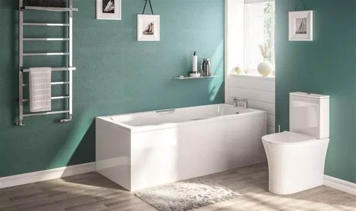 Eastbrook Portland 1500x700x350 Twin Grip (TG) Low Level Eco Rectangular 5mm Bath - White
