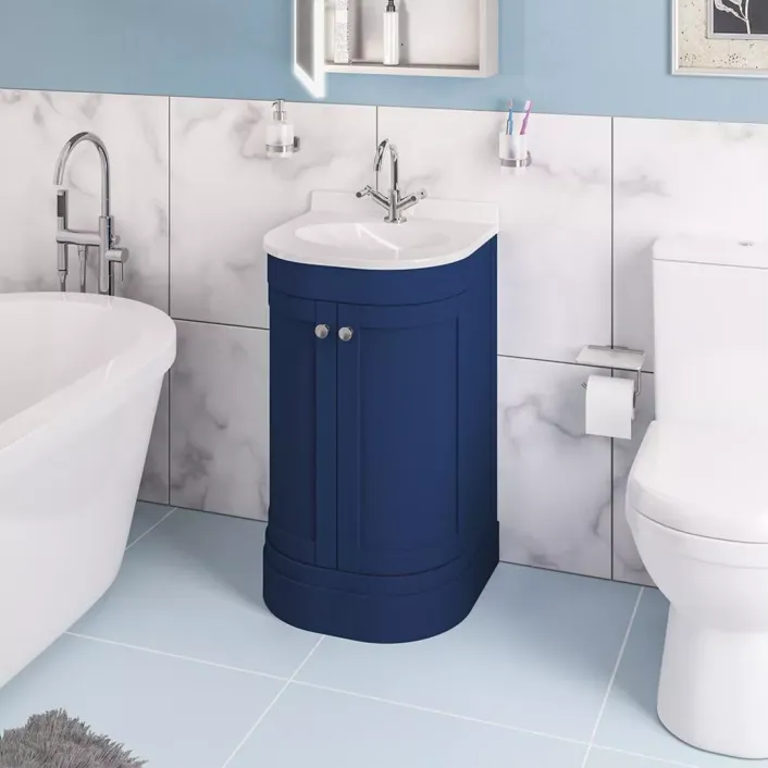 Eastbrook Hardwick 50CM 2 Door Basin Vanity Unit - Matt Blue