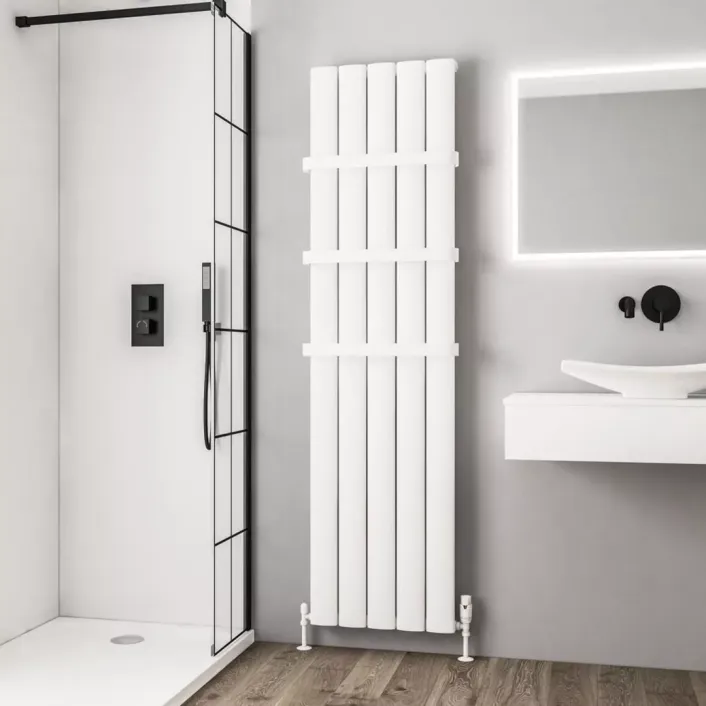 Eastbrook Malmesbury 1800 x 470 Aluminium Radiator Matt White