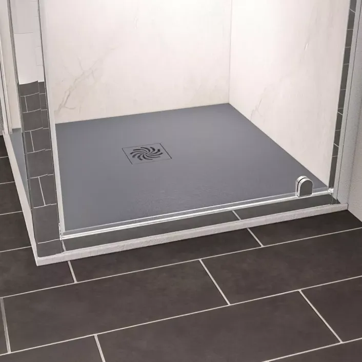 Eastbrook Crossland 900 x 900mm Square Shower Tray with Slate Finish - Grey