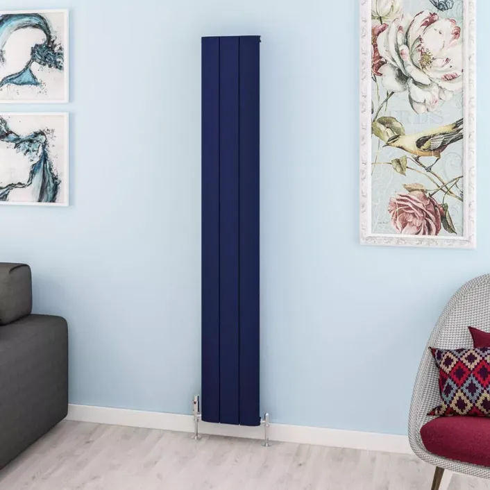 Eastbrook Withington 1800 x 280 Aluminium Radiator Matt Cobalt Blue