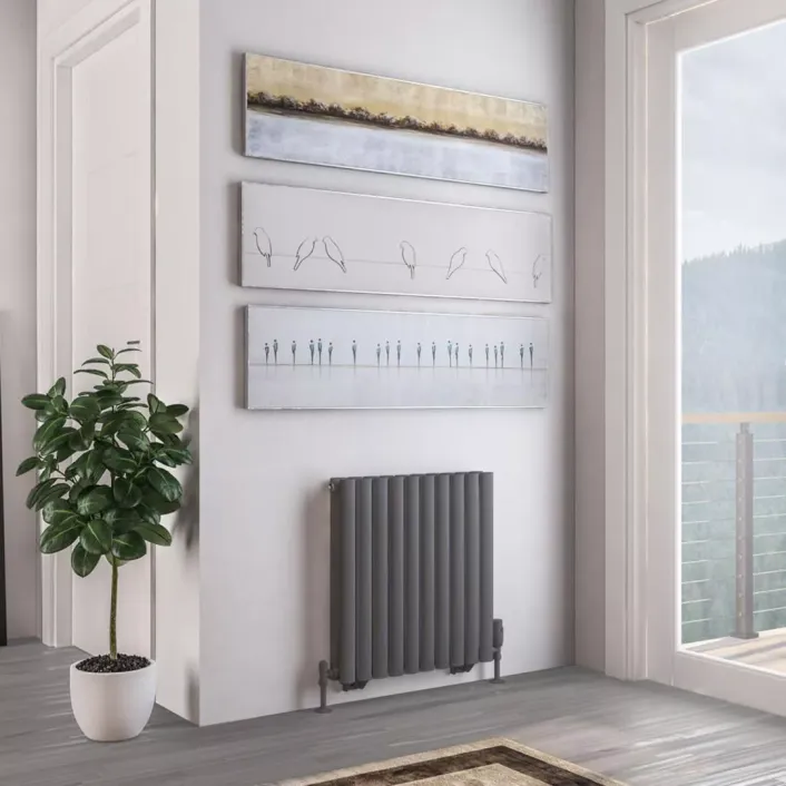 Eastbrook Tunstall Double 600 x 589 Radiator Matt Anthracite