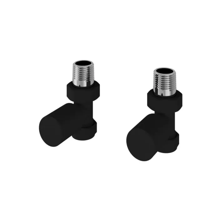 Eastbrook Straight Radiator Valves (Pair) Matt Black