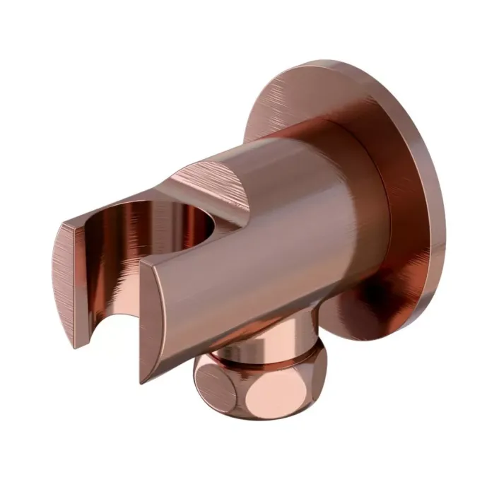 Eastbrook Round Wall Elbow & Shower Handset Holder - Brushed Bronze
