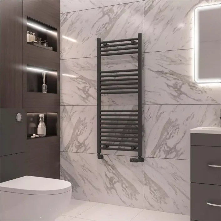 Eastbrook Wingrave 1200 x 500 Straight Multirail Matt Anthracite