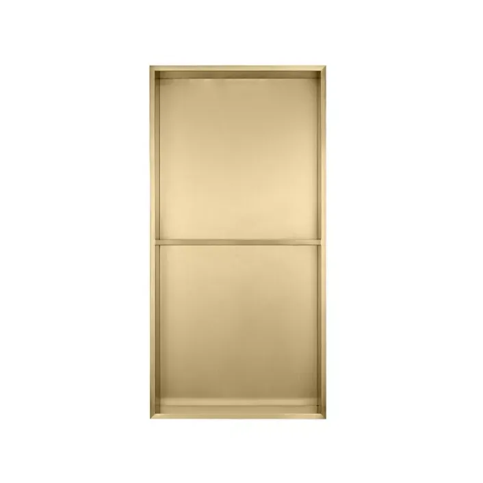 Eastbrook 600 x 300mm Shower Niche with Shelf - Brushed Brass