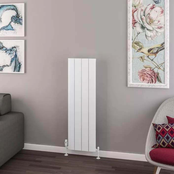 Eastbrook Withington 1200 x 375 Aluminium Radiator Matt White