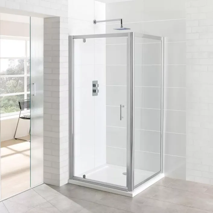 Eastbrook Vantage 6mm Easy Clean 1850mm x 800mm Pivot Shower Door - Chrome