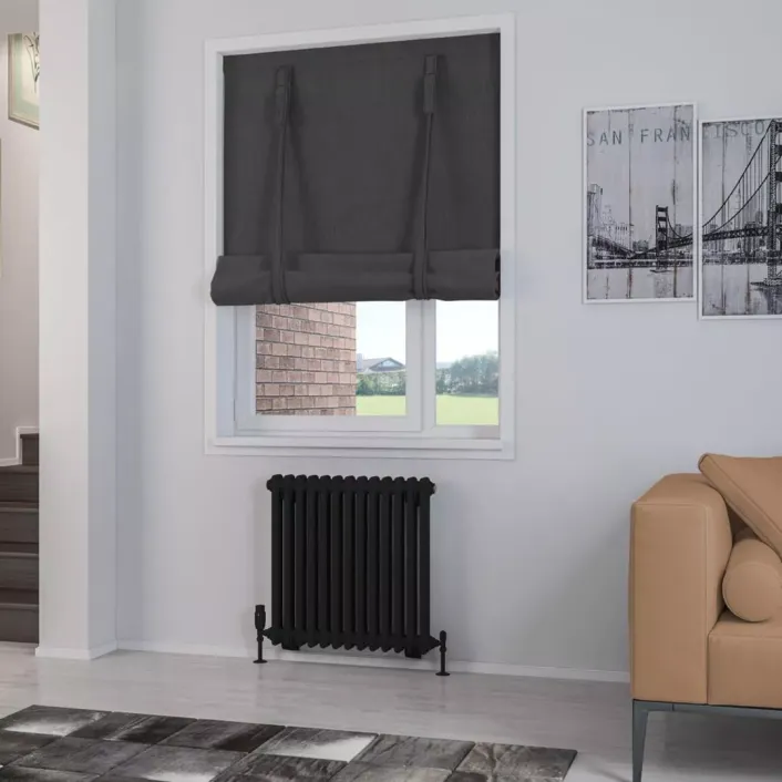 Eastbrook Rivassa 2 Column Radiator 600 x 608mm Matt Black
