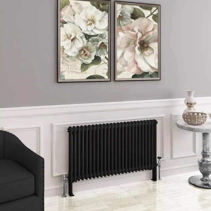 Eastbrook Imperia 2 Column Radiator 600 x 1145mm Matt Black