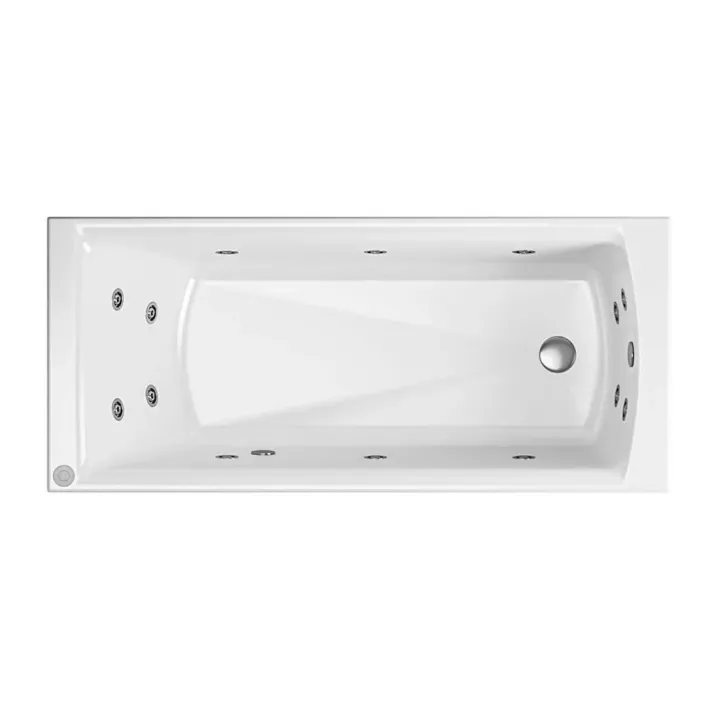 Eastbrook Rockall 1700 x 750 x 440mm Single Ended 14 Jet Whirlpool Rectangular Beauforte Bath - White