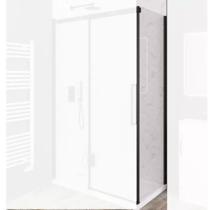 Eastbrook Corniche 2000 8mm Easy Clean 2000mm x 760mm Side Panel - Matt Black