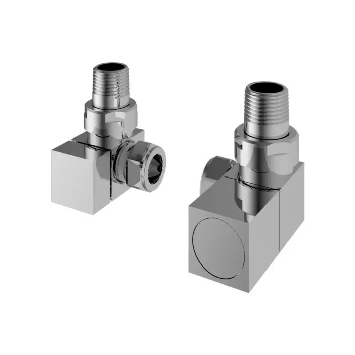 Eastbrook Corner Square Radiator Valves (Pair) Chrome