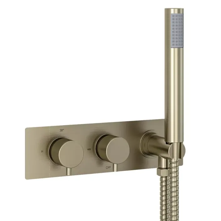 Eastbrook Meriden Two Way Thermostic Shower Valve with Hand Set - Brushed Brass