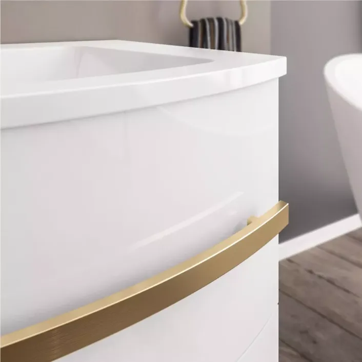 Eastbrook Centa Curved Brushed Brass Handle