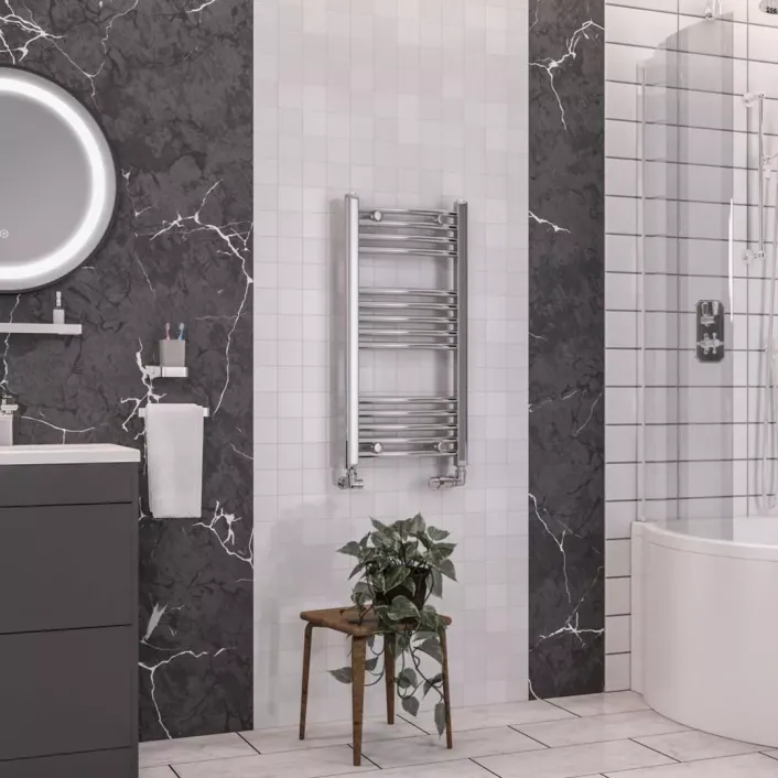 Eastbrook Wendover Curved Multirail 800 x 400 Chrome