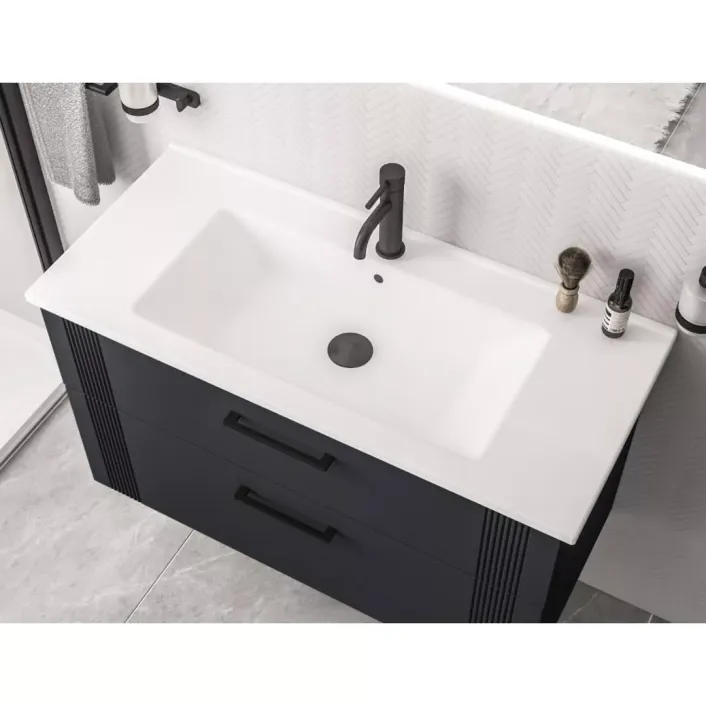 Eastbrook Cranham 100cm Wall Hung Vanity Unit - Matt Anthracite