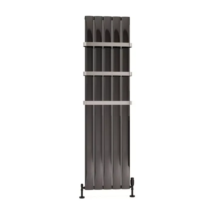 Eastbrook Malmesbury 1800 x 470 Aluminium Radiator Black Effect