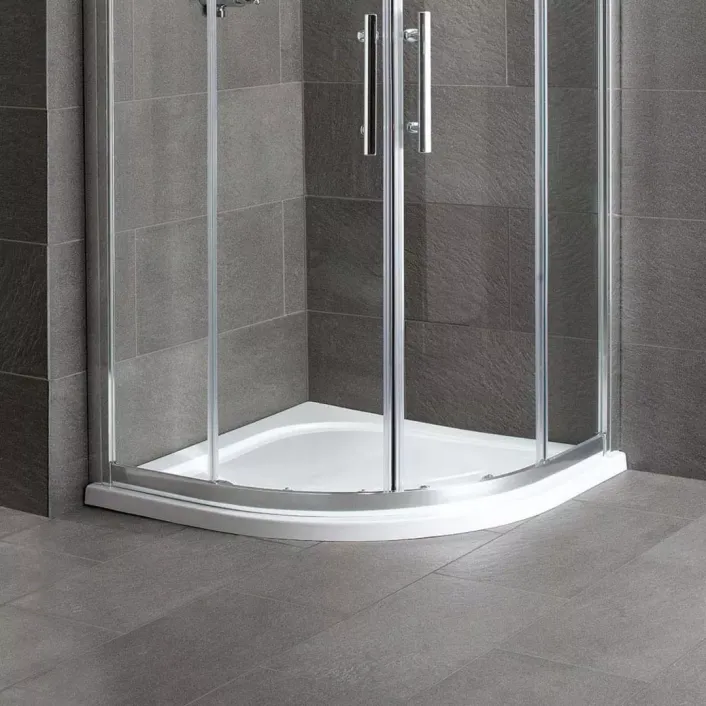 Eastbrook Volente Plan C ABS 800mm x 800mm Quadrant Stone Resin Shower Tray - White