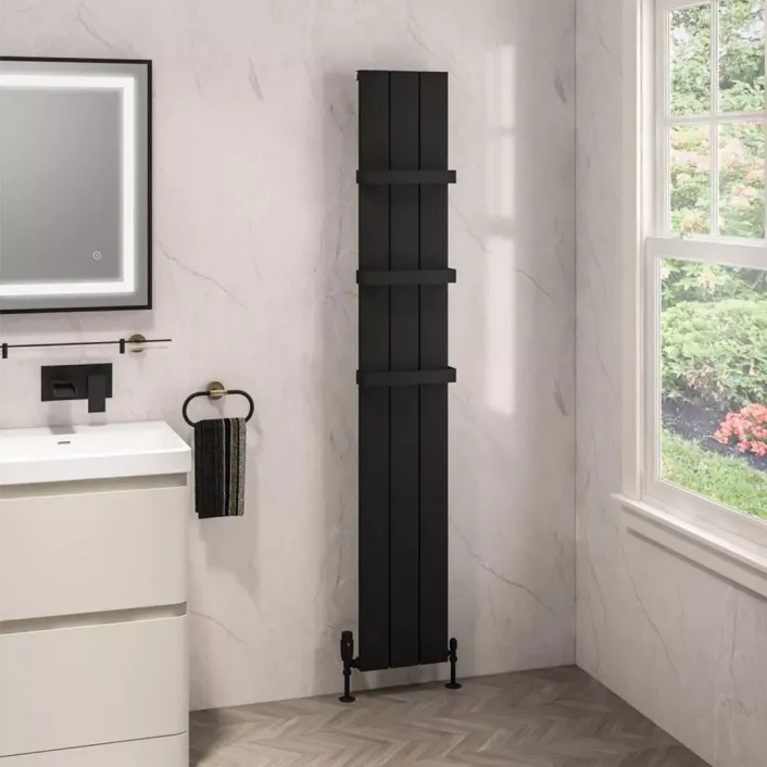 Eastbrook Charlton 1800 x 280 Aluminium Radiator Matt Black