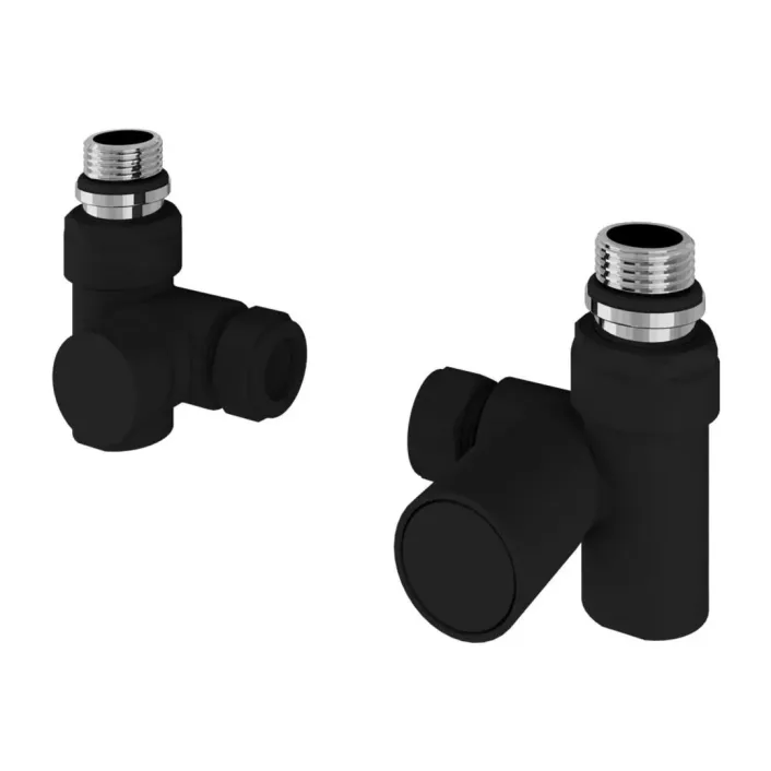 Eastbrook Corner Manual Dual Fuel Radiator Valves (Pair) Matt Black