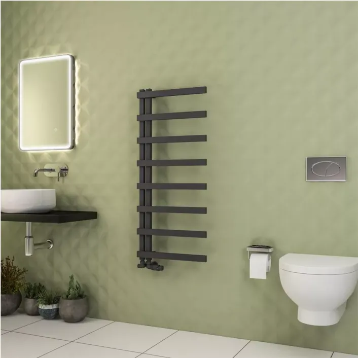 Eastbrook Platani 1150 x 500mm Towel Rail Matt Anthracite