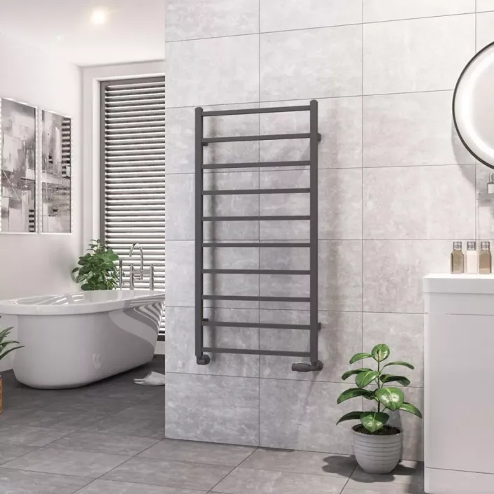 Eastbrook Tuscan Square Towel Rail 1200 x 600 Matt Anthracite