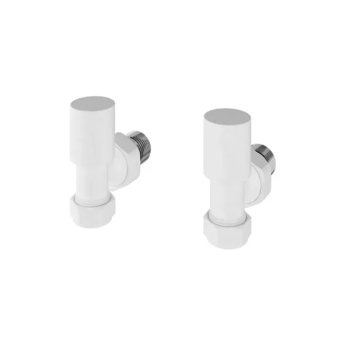 Eastbrook Angled Radiator Valves (Pair) Matt White