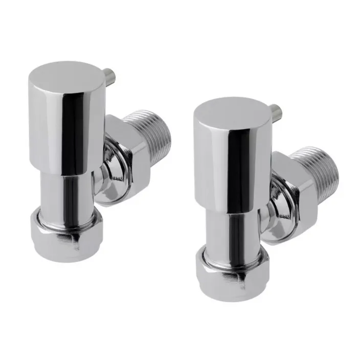Eastbrook Minimalist Radiator Valves Angled (Pair) Chrome