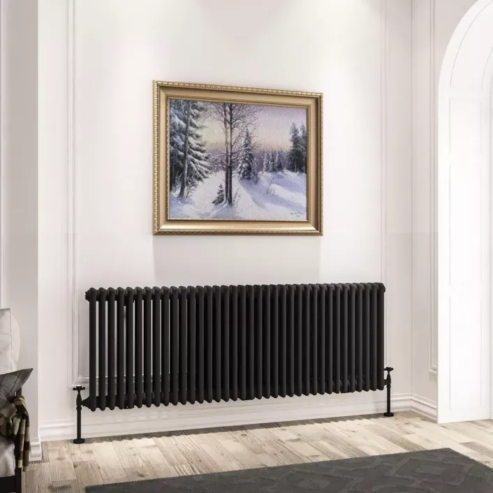 Eastbrook Imperia 3 Column Radiator 600 x 1640mm Matt Black
