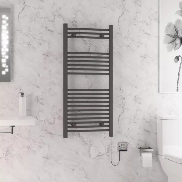 Eastbrook Biava Dry Element Towel Rail 1100x500mm Matt Anthracite