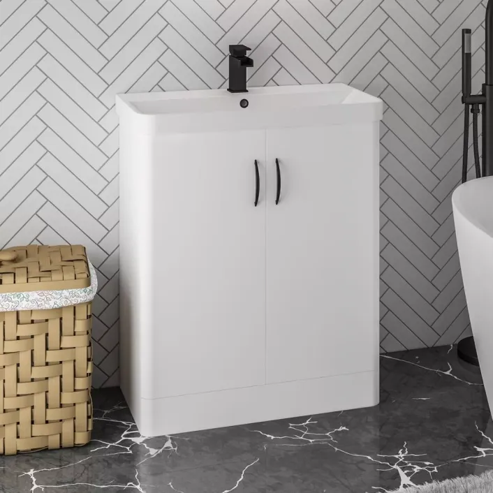 Eastbrook Cavone II 70CM 2 Door Basin Vanity Unit - White