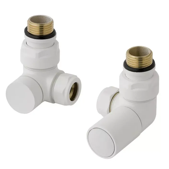 Eastbrook Corner Radiator Valves (Pair) Matt White