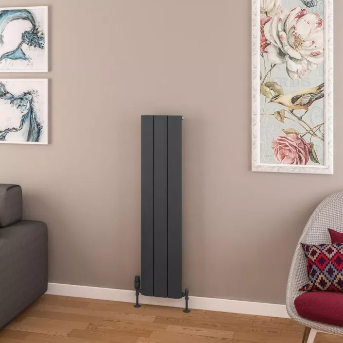 Eastbrook Withington 1200 x 280 Aluminium Radiator Matt Anthracite