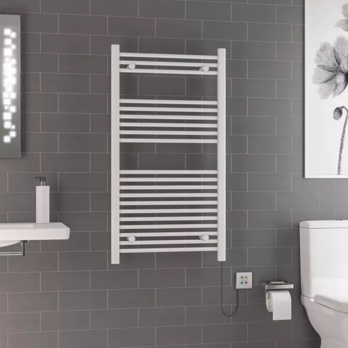 Eastbrook Biava Dry Element Towel Rail 1100x600mm 500w Gloss White