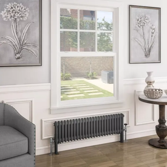 Eastbrook Imperia 2 Column Radiator 300 x 1145mm Matt Anthracite