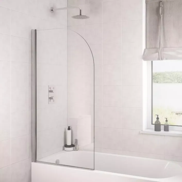 Eastbrook 6mm 1400 x 800mm Radius Bath Screen - Chrome