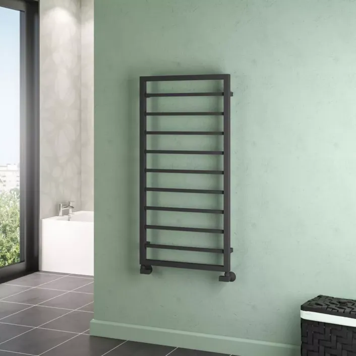 Eastbrook Ryton 1200 x 600mm. Towel Rail Matt Anthracite