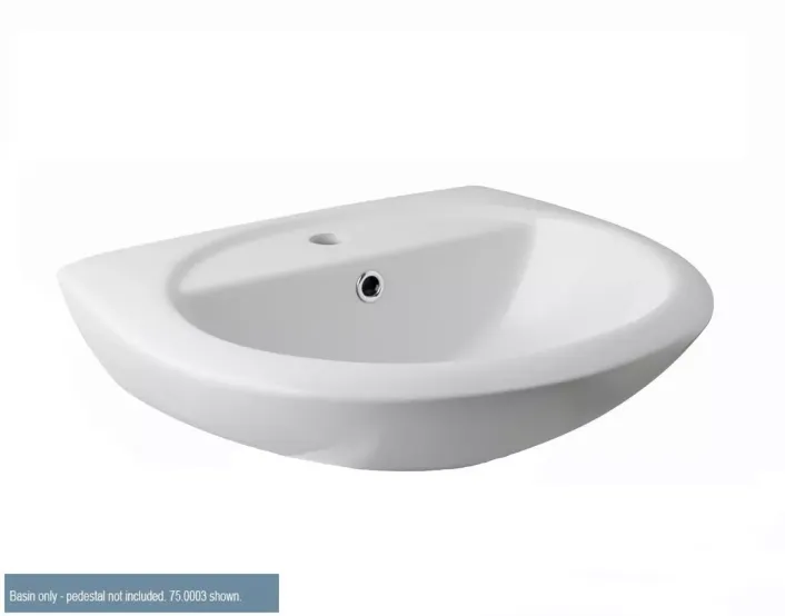 Eastbrook Loire 45cm x 35cm 1 Tap Hole Ceramic Basin with Overflow - White